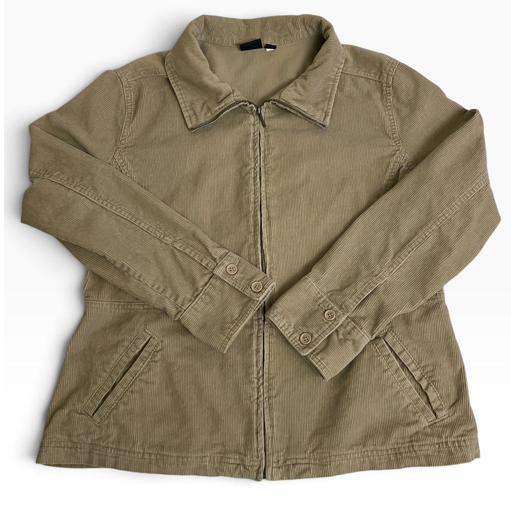 Sonoma Corduroy Full Zip Jacket Womens XL Tan